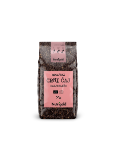 Nutrigold ekološki črni čaj Darjeeling v 50 gramski rjavi emblaži.