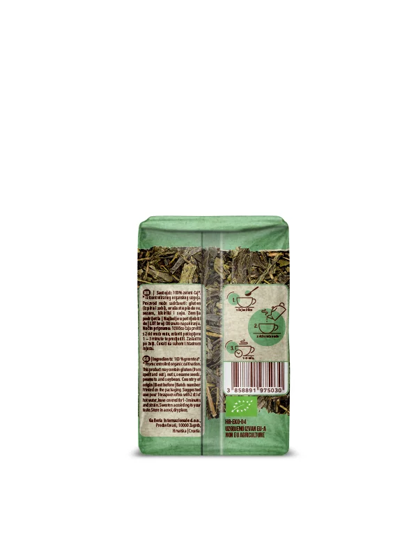 Nutrigold ekološki Sencha zeleni čaj v plastični embalaži, 50g.