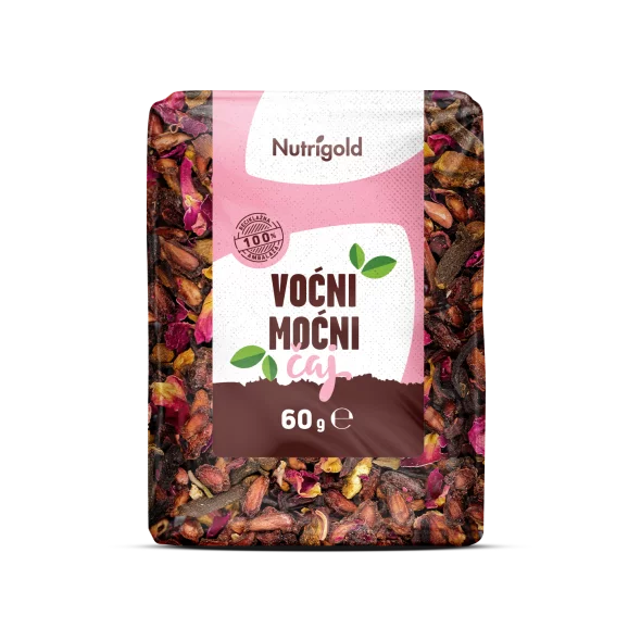 Nutrigold ekološka sadna čajna mešanica v plastični embalaži, 60g.