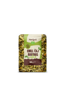 Nutrigold ekološki Chilli čaj Roiboos relax v 60 gramski plastični embalaži.