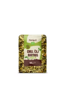 Nutrigold ekološki Chilli čaj Roiboos relax v 60 gramski plastični embalaži.