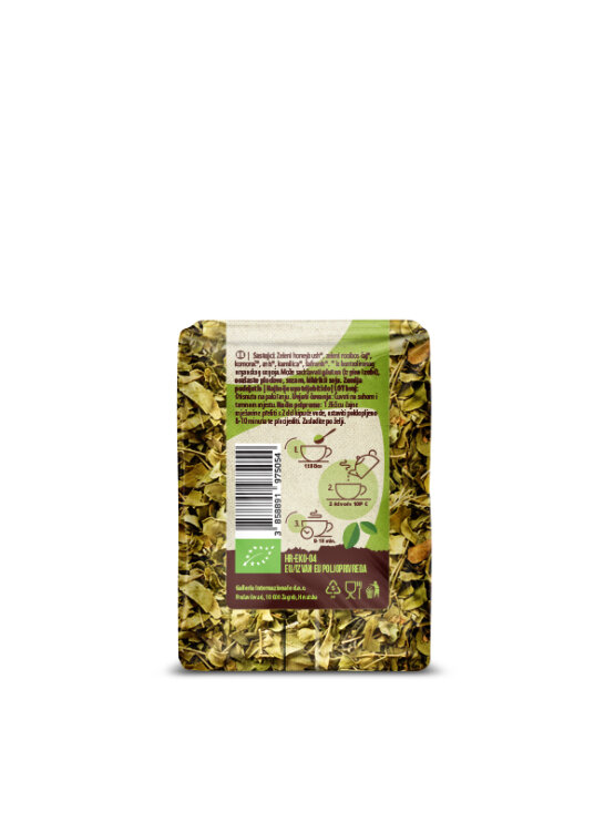 Nutrigold ekološki Chilli čaj Roiboos relax v 60 gramski plastični embalaži.