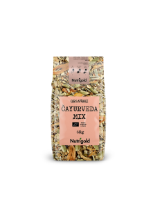 Čajurveda ekološka čajna mešanica v 60 gramski plastični embalaži.