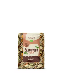 Čajurveda ekološka čajna mešanica v 60 gramski plastični embalaži.