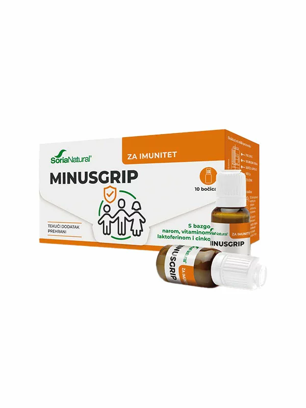 Soria Natural Minusgrip ampule z izvlečkom granatnega jabolka in bezga, 10x15ml.