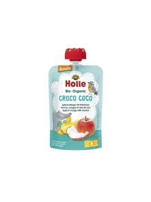 Holle ekološki sadni pire z jabolkom, mangom in kokosom v vrečki s pokrovčkom, 100g.