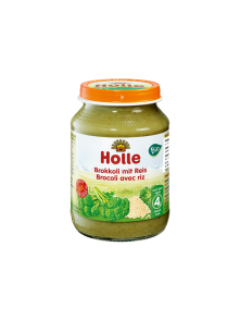 Holle ekološka kašica z brokulijem in rižem v kozarcu, 190g.