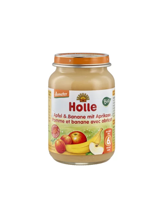 Holle ekološka kašica z jabolkom, banano in breskvo v kozarcu, 190g.