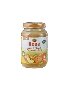 Holle ekološka kašica iz breskve in jabolka v kozarcu, 190g.