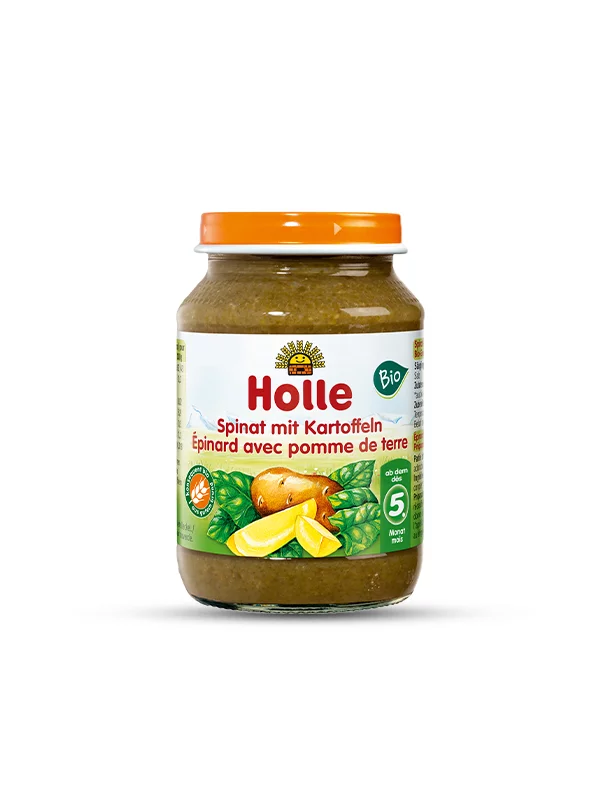 Holle ekološka kašica s špinačo in krompirjem v kozarcu, 190g.