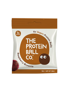 Protein Ball CO veganske beljakovinske kroglice RASPBERRY BROWNIE v plastični embalaži, 45g.