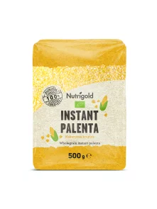 Nutrigold ekološka polenta v prozorni plastični embalaži, 500g.