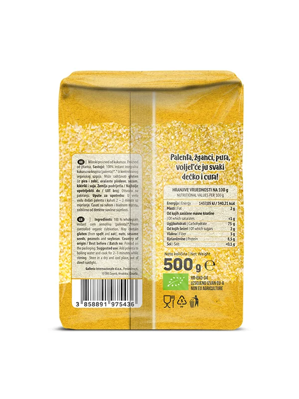 Polenta - Ekološka 500g Nutrigold