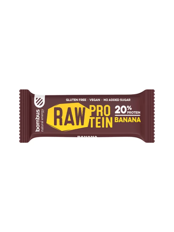 Presna beljakovinska ploščica Banana – 50g Bombus Raw Energy