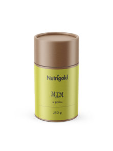 Nutrigold Neem prah v rjavi valjkasti embalaži, 250g.
