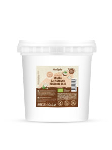 Nutrigold ekološko ekstra deviško kokosovo olje v beli plastični embalaži, 2000ml.