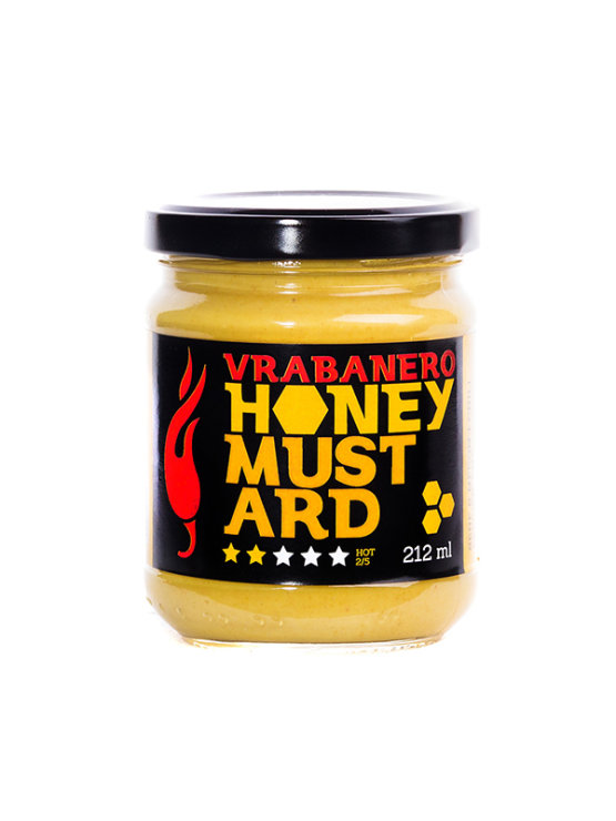 Volim Ljuto Honey Mustard gorčica z medom in čilijem v kozarcu, 212ml.