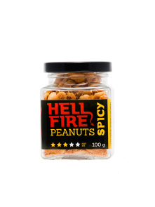 Volim Ljuto Hellfire Peanuts, pekoči praženi arašidi z začimbami v kozarcu, 100g.
