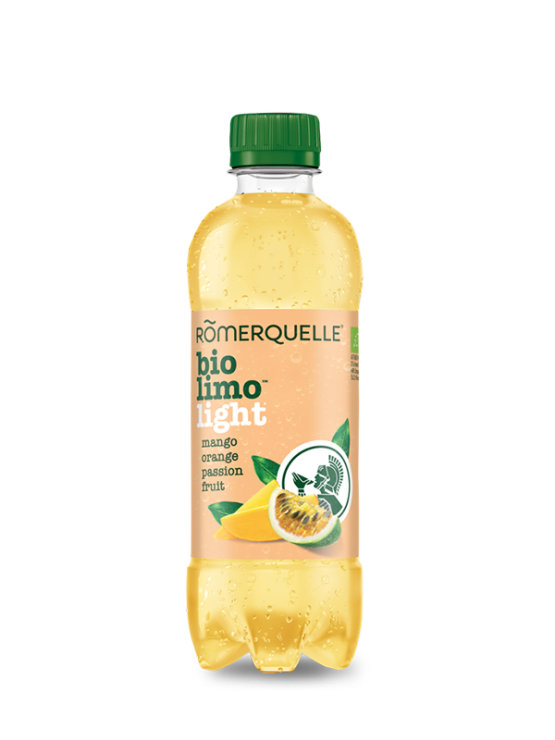 Romerquelle Bio Limo gazirana pijača z mangom in marakujo v plastenki, 375ml.