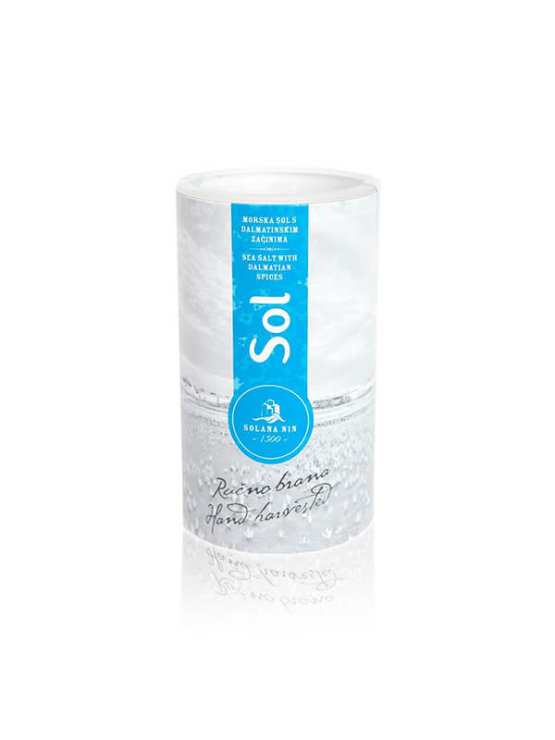 Solana Nin začimbna sol z dalmatinskimi začimbami v valjkasti embalaži, 500g.