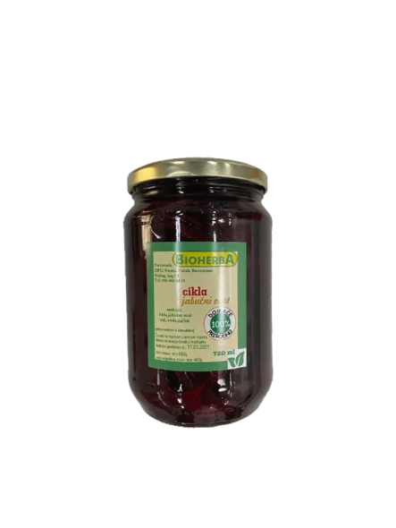 BioHerba rdeča pesa v jabolčnem kisu v kozarcu, 720ml.