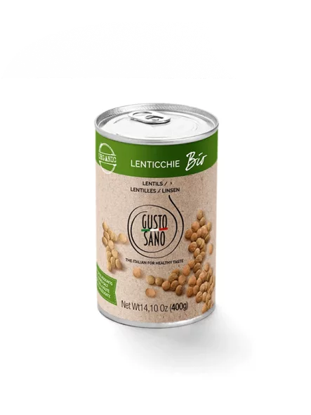 Gusto Sano ekološka leča v vodi v pločevinki, 400g.