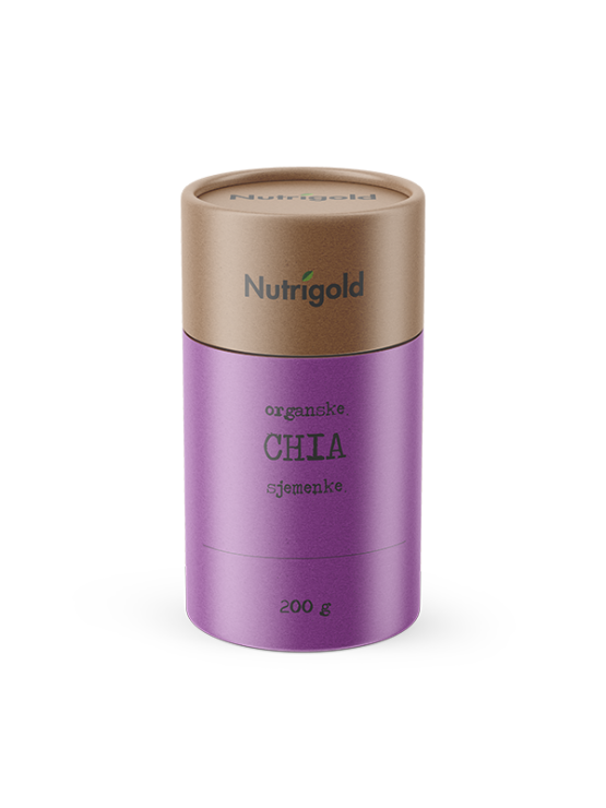 Nutrigold ekološka chia semena v rjavi embalaži, 200g.
