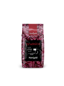Nutrigold ekološke sušene brusnice v plastični embalaži, 250g.