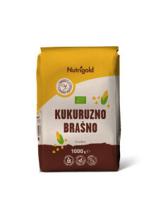 Nutrigold ekološka koruzna moka v rjavi papirnati embalaži, 1000g.