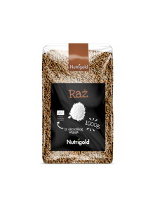 Nutrigold ekološka rž v prozorni plastični embalaži, 1000g.