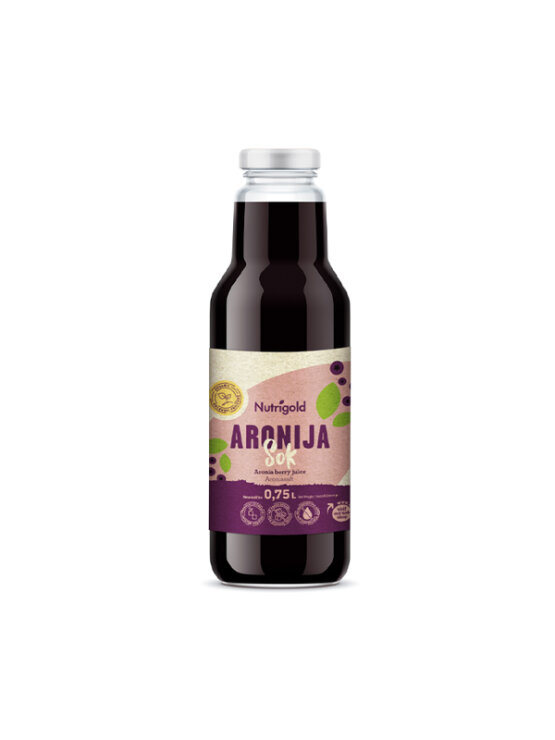 Nutrigold temni ekološki aronijin sok v steklenici, 750ml.