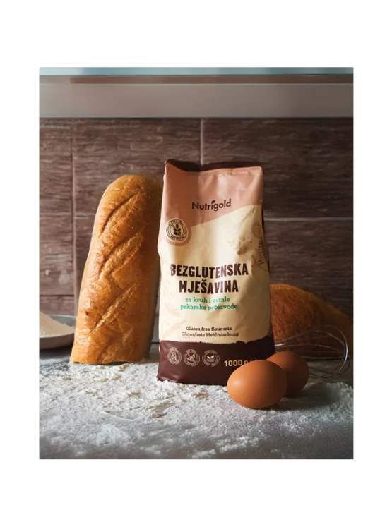 Nutrigold brezglutenska mešanica za kruh v 1000 gramski vrečki