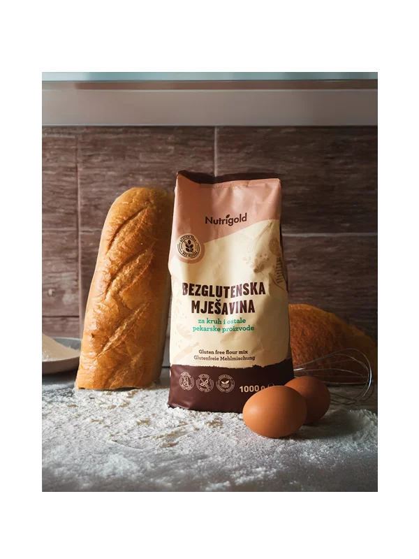 Nutrigold brezglutenska mešanica za kruh v 1000 gramski vrečki
