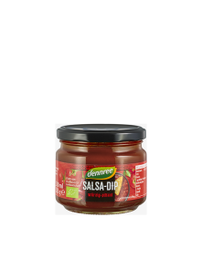 Dennree ekološka pikantna in začinjena salsa dip omaka v kozarcu, 235g.