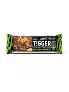 Amix TiggerZero beljakovinska ploščica - temna čokolada in karamela  v embalaži 60g