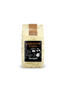 Nutrigold ekološka grobo mleta mandljeva moka v prozorni 200 gramski plastični embalaži