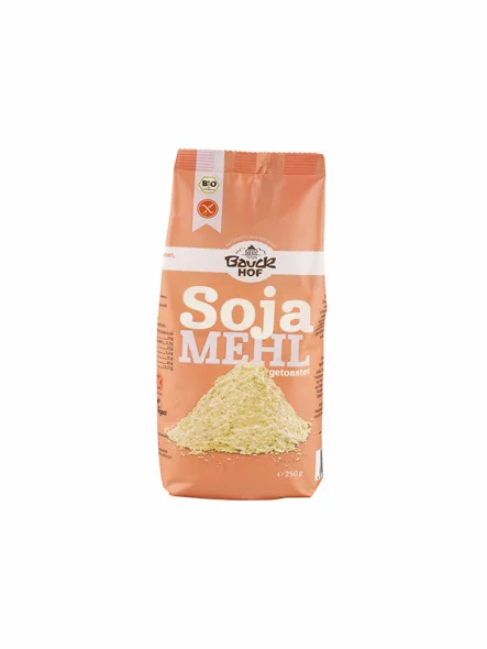 Bauck Mühle sojina moka brez glutena v papirnati embalaži, 250g.