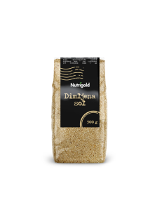 Nutrigold dimljena sol v prozorni vrečki.