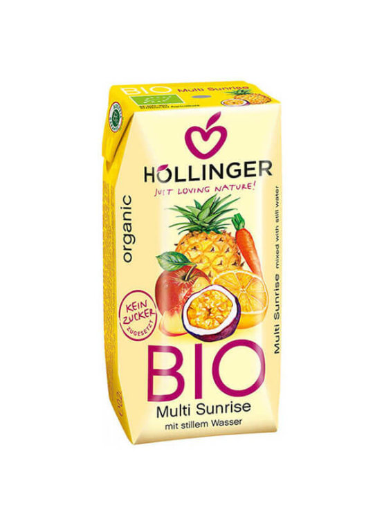 Hollinger ekološki multivitaminski sok v tetrapaku s slamico, 200ml.