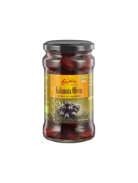 Gustoni kalamata olive iz ekološke pridelave v kozarcu, 300g.