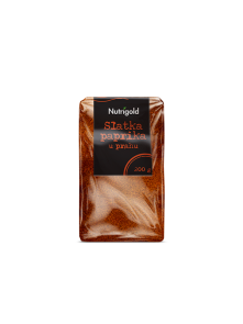 Nutrigold sladka paprika v prahu v prozorni plastični embalaži.