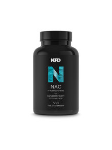 KFD Nutrition NAC 180 tablet v črni plastični embalaži.