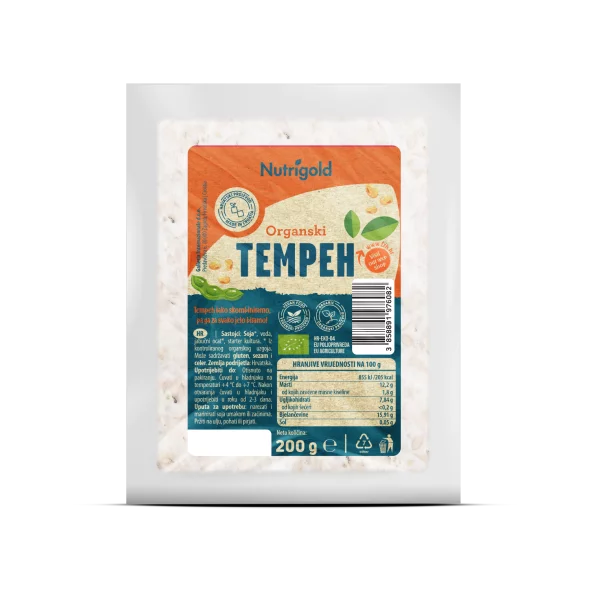 Nutrigold ekološki tempeh v vakuumirani plastični embalaži, 200 g.