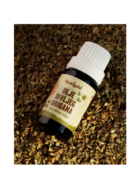 Nutrigold ekološko olje divjega origana v steklenički, 10ml.