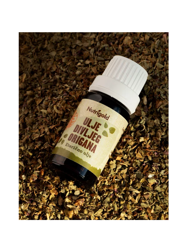 Nutrigold ekološko olje divjega origana v steklenički, 10ml.