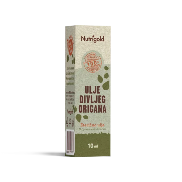Nutrigold ekološko olje divjega origana v steklenički, 10 ml.