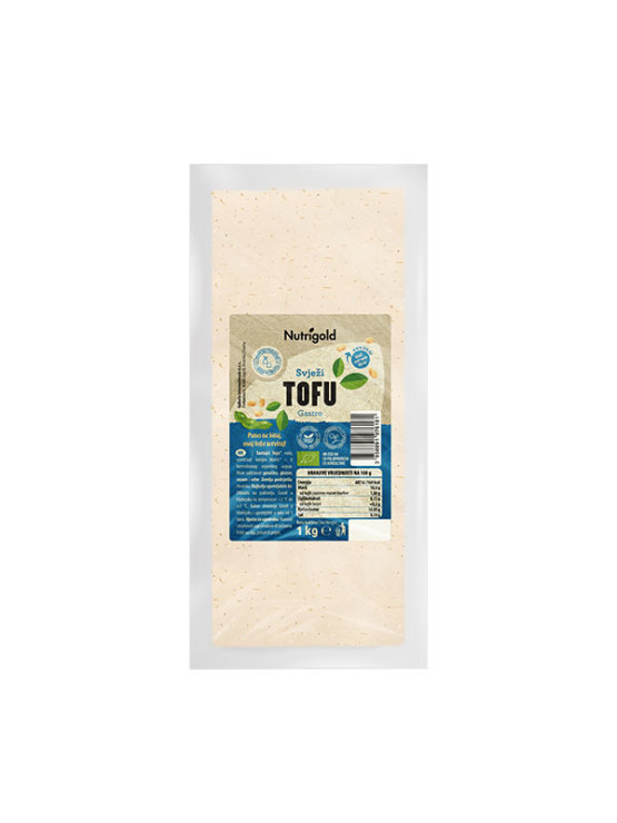 Nutrigold ekološki sveži gastro tofu v vakuumirani prozorni embalaži, 1000g.
