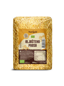 Nutrigold ekološko oluščeno proso - prosena kaša v prozorni plastični embalaži, 500g.
