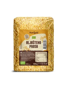 Nutrigold ekološko oluščeno proso - prosena kaša v prozorni plastični embalaži, 500g.