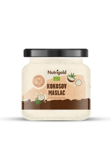 Nutrigold ekološko kokosovo maslo v kozarcu, 250g.